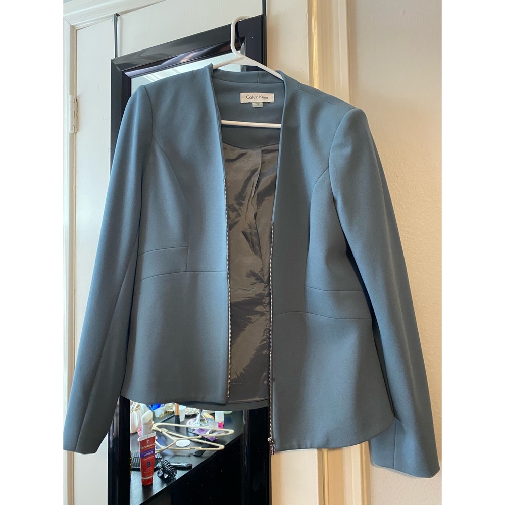 Calvin Klein Zip up blazer, shoulder padded